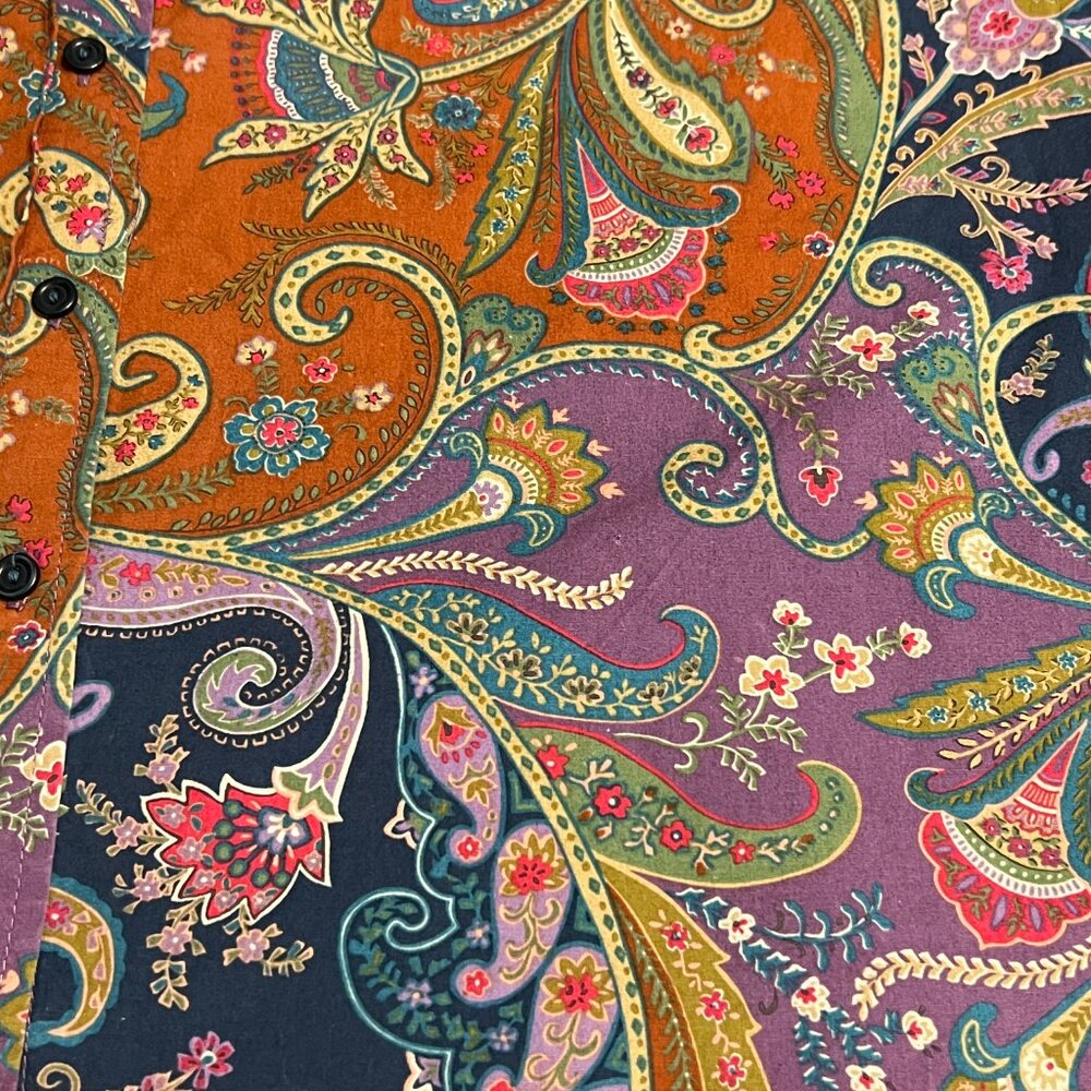 Coldwater Creek Women's Top Button Down Shirt Long Sleeve Pasiley Size XLP - Picture 6 of 8